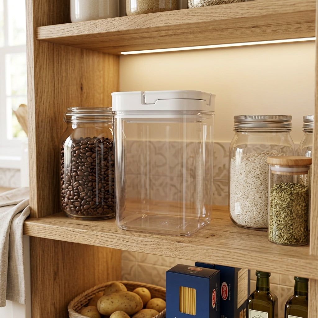 Canister Contenedor Hermético 1100ml Brando — en uso