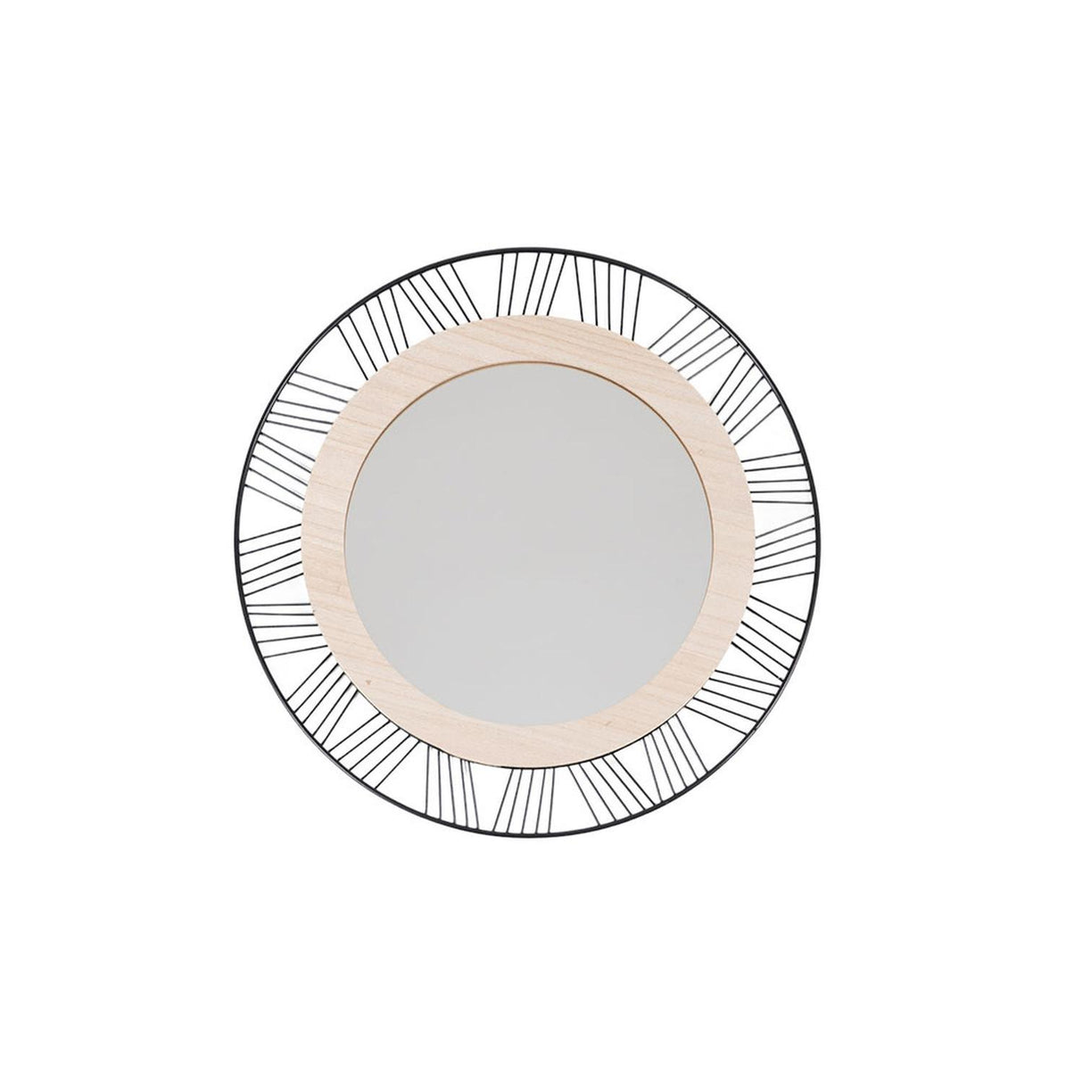 Espejo Redondo Joe 45cm Metal MDF fondo blanco packshot - Atmosphera Francia