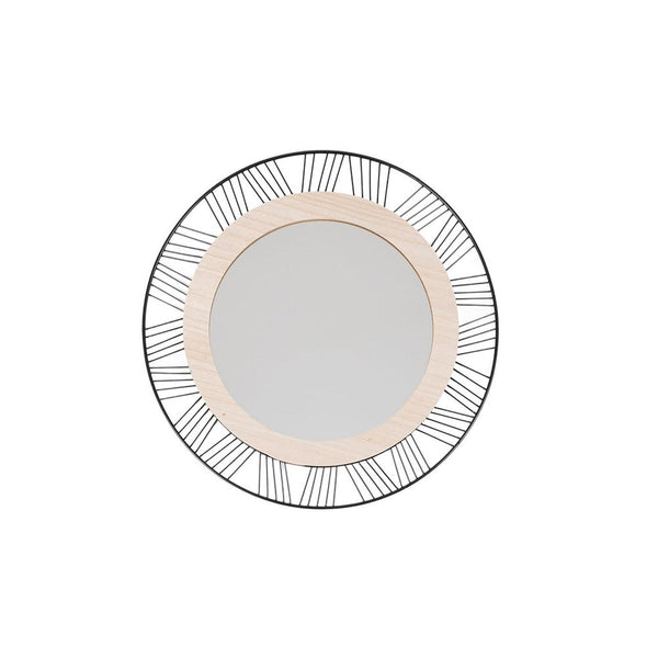 Espejo Redondo Joe 45cm Metal MDF fondo blanco packshot - Atmosphera Francia