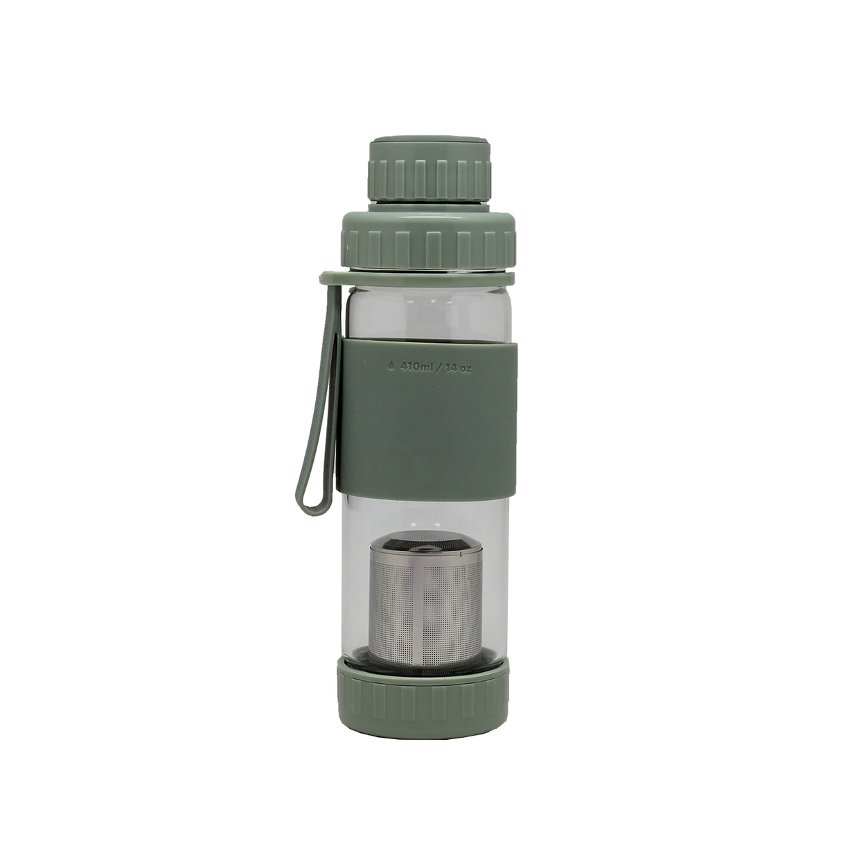 Botella De Vidrio Con Infusión 410Ml Verde Brando