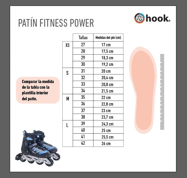 Patines En Linea Fitness Power 132B Hook