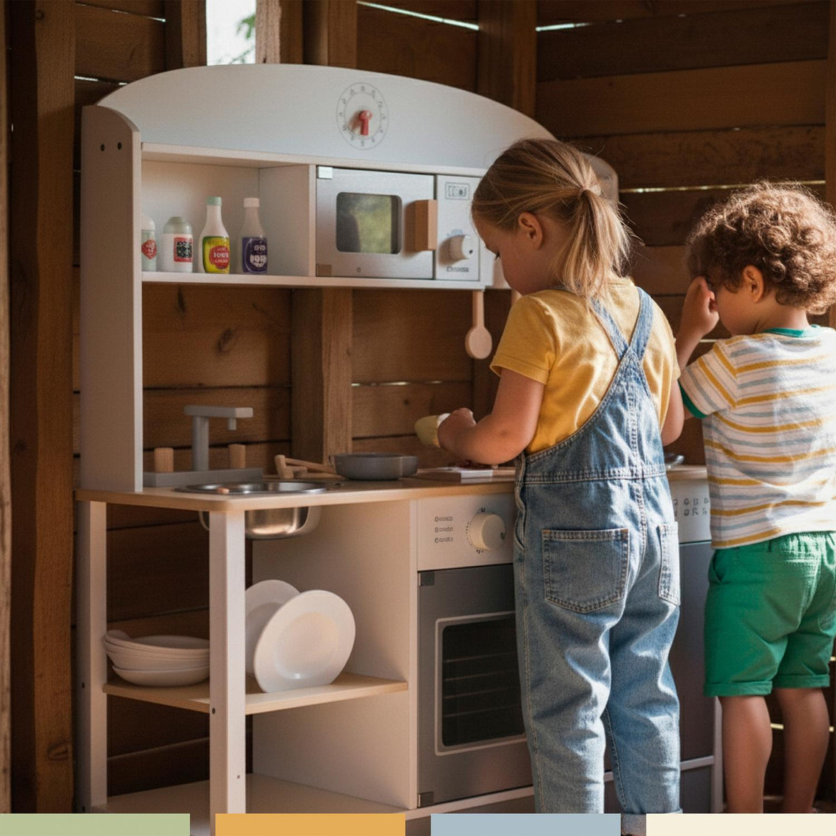 Cocina de Juguete Infantil Niños Madera 11 Accesorios Bandú