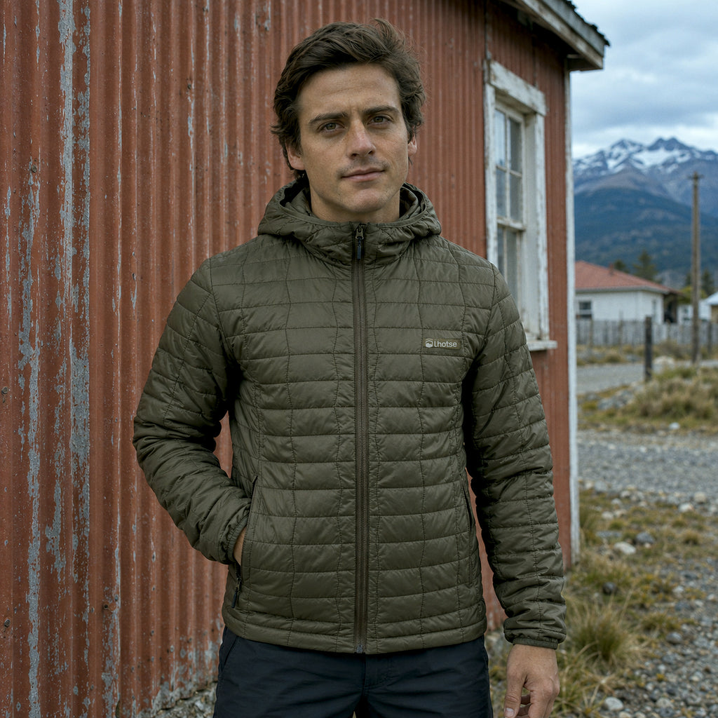 Chaqueta Parka Nuptse Lhotse verde de frente