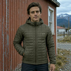 Chaqueta Parka Nuptse Lhotse verde de frente