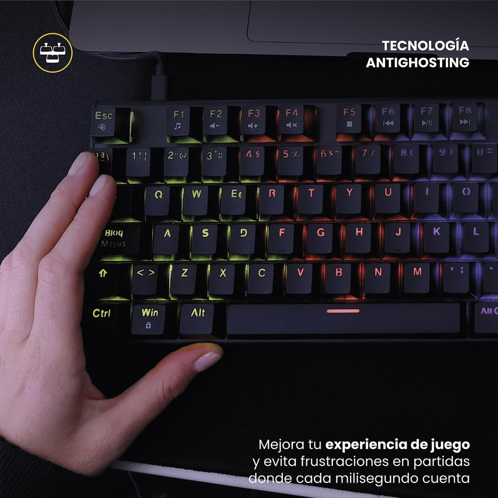 LEVO NovaBlade — perfil lateral de las teclas mecánicas y estructura tenkeyless