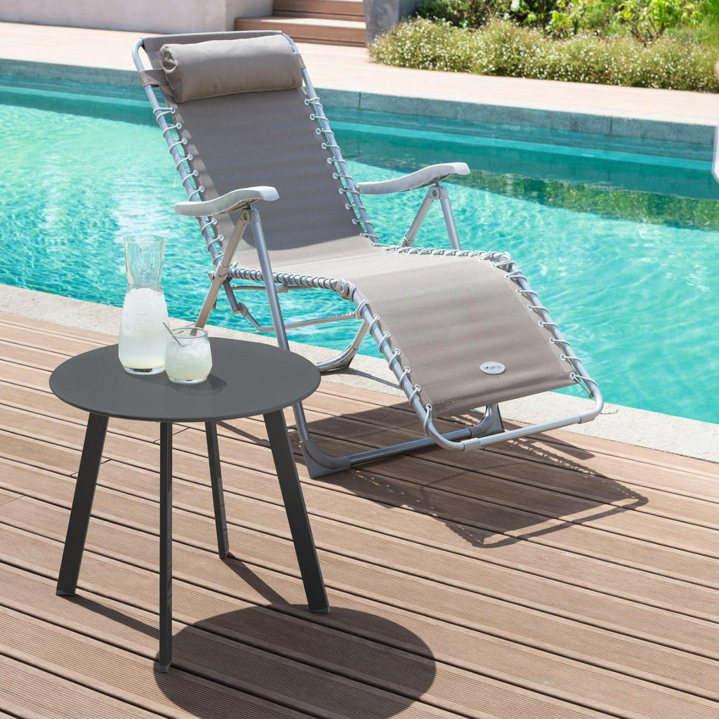 Mesa Terraza Redonda Metal Grafito 70x40cm vista 3 - Atmosphera Francia