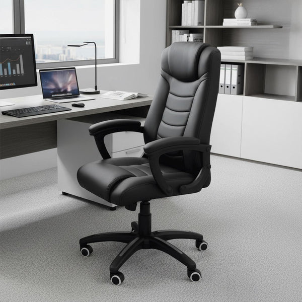 LEVO Silla Comfort — vista lateral izquierda mostrando respaldo y apoyabrazos