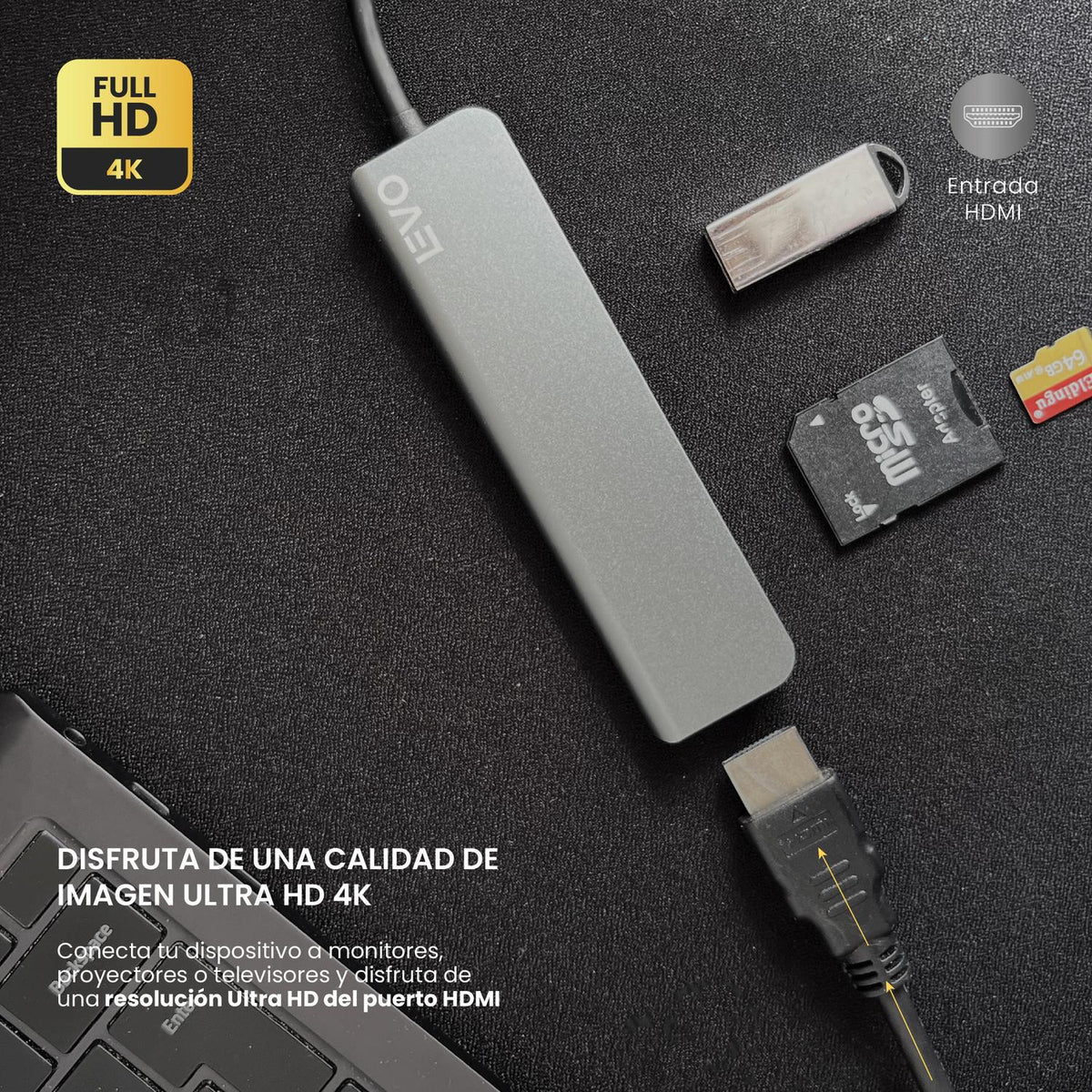 Hub USB-C Adaptador Multipuerto 6 en 1 Macbook Windows LEVO — foto 5