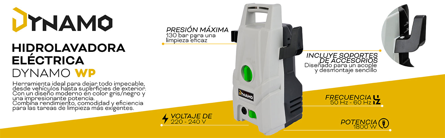 Hidrolavadora eléctrica Dynamo WP 1800w 130bar 220/240V 60Hz