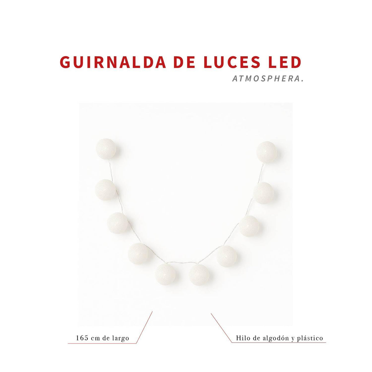 Guirnalda LED 10 Bolas de Hilo Decoración Cálida Atmosphera — foto 6