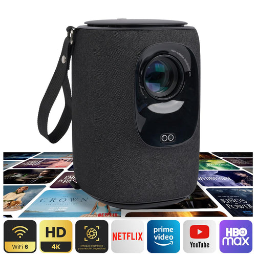 LEVO Proyector Nova proyector portatil 9000 lumenes WiFi 6 con dos altavoces estereo