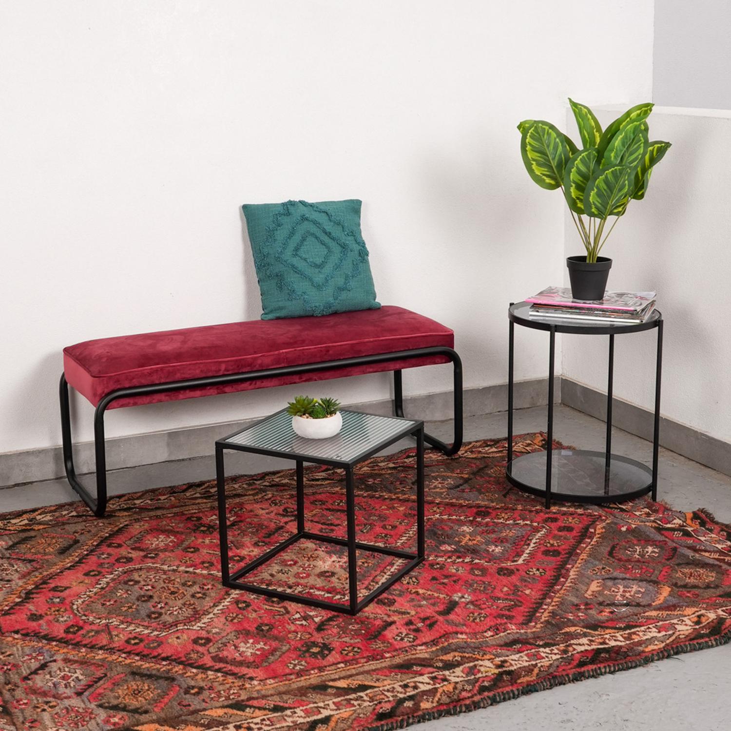 Mesa Metal Negro Vidrio 35x35cm vista 5 - DAY Francia