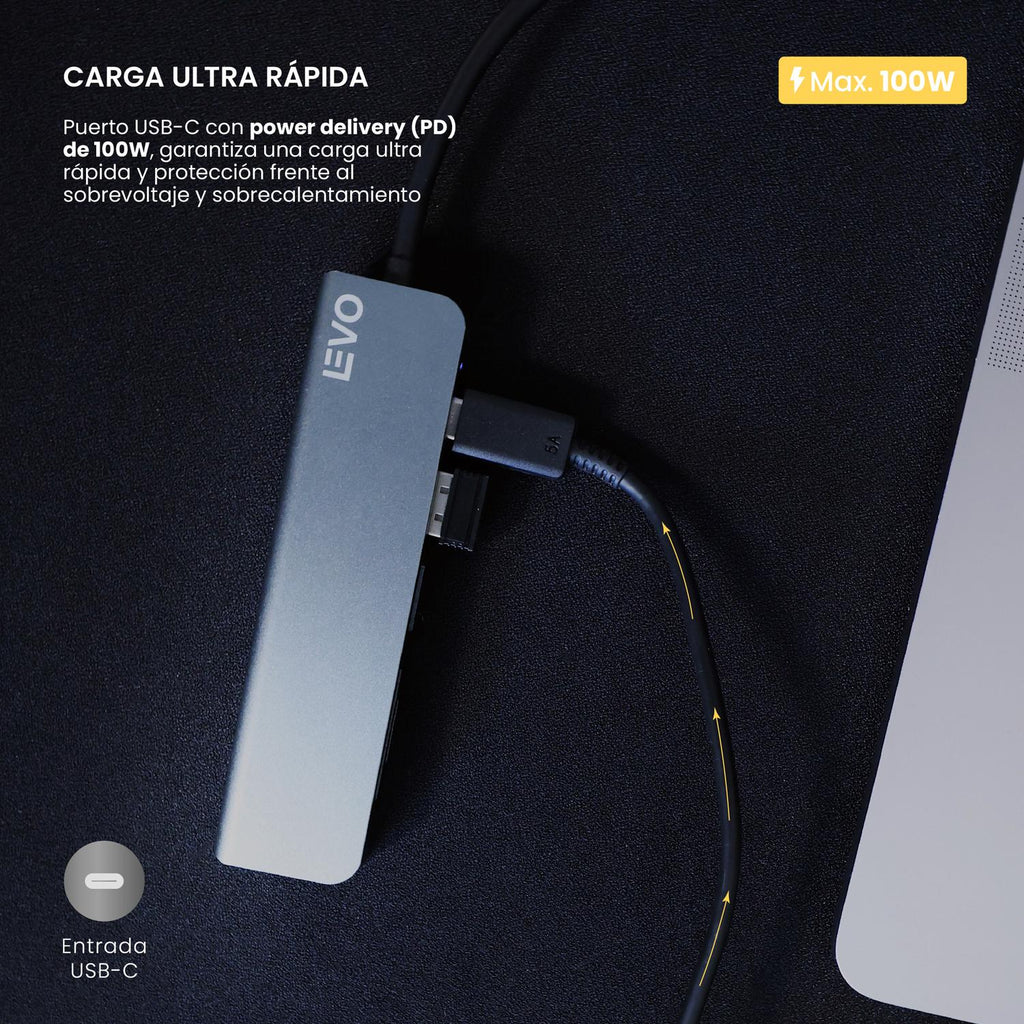Hub USB-C Adaptador Multipuerto 6 en 1 Macbook Windows LEVO — foto 4