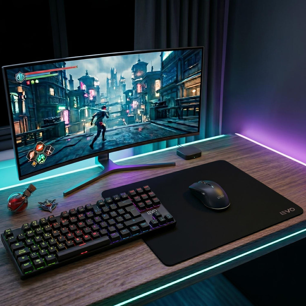 Kit Gamer Teclado + Mouse Nova Series + Mousepad L LEVO