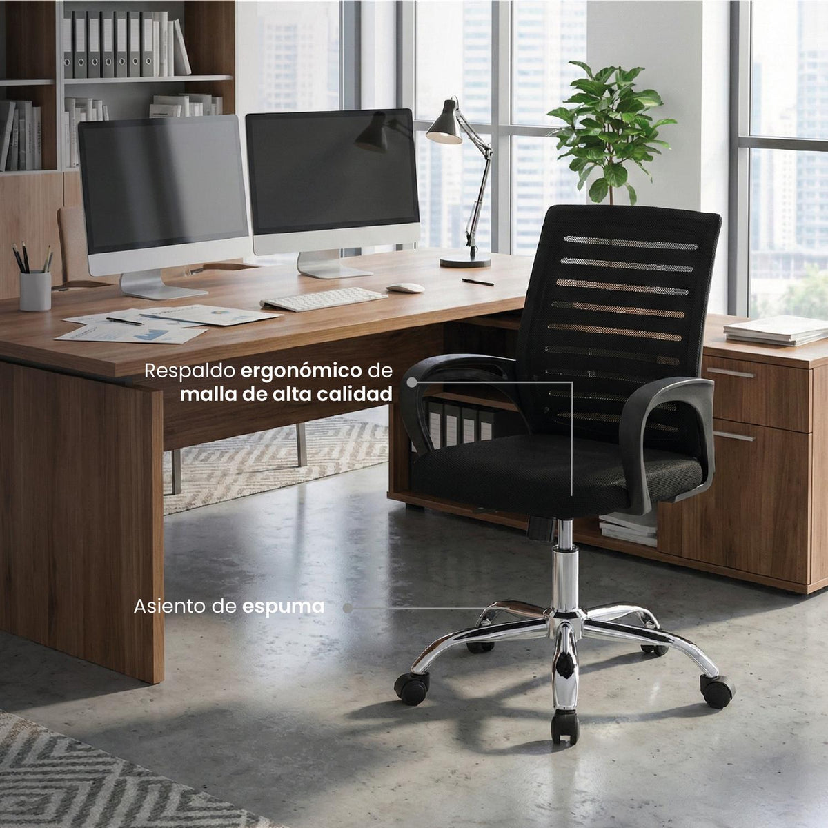 LEVO Silla Lite — vista lateral del perfil ergonómico compacto