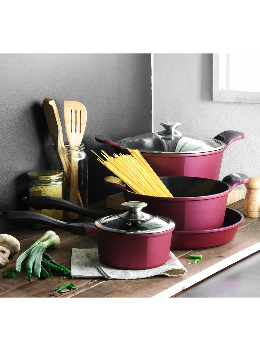 Batería de Cocina Cerámica 9 Piezas Berries KitchenWare (Open Box)