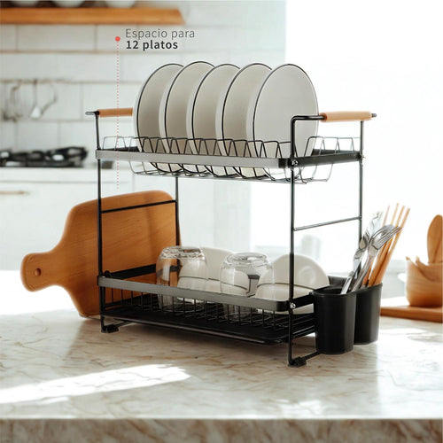 Secaplatos Escurridor Acero Inox Bilbao 2 Niveles