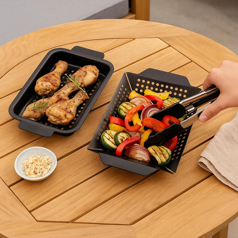 Pack 2 Bandejas Dangrill en uso
