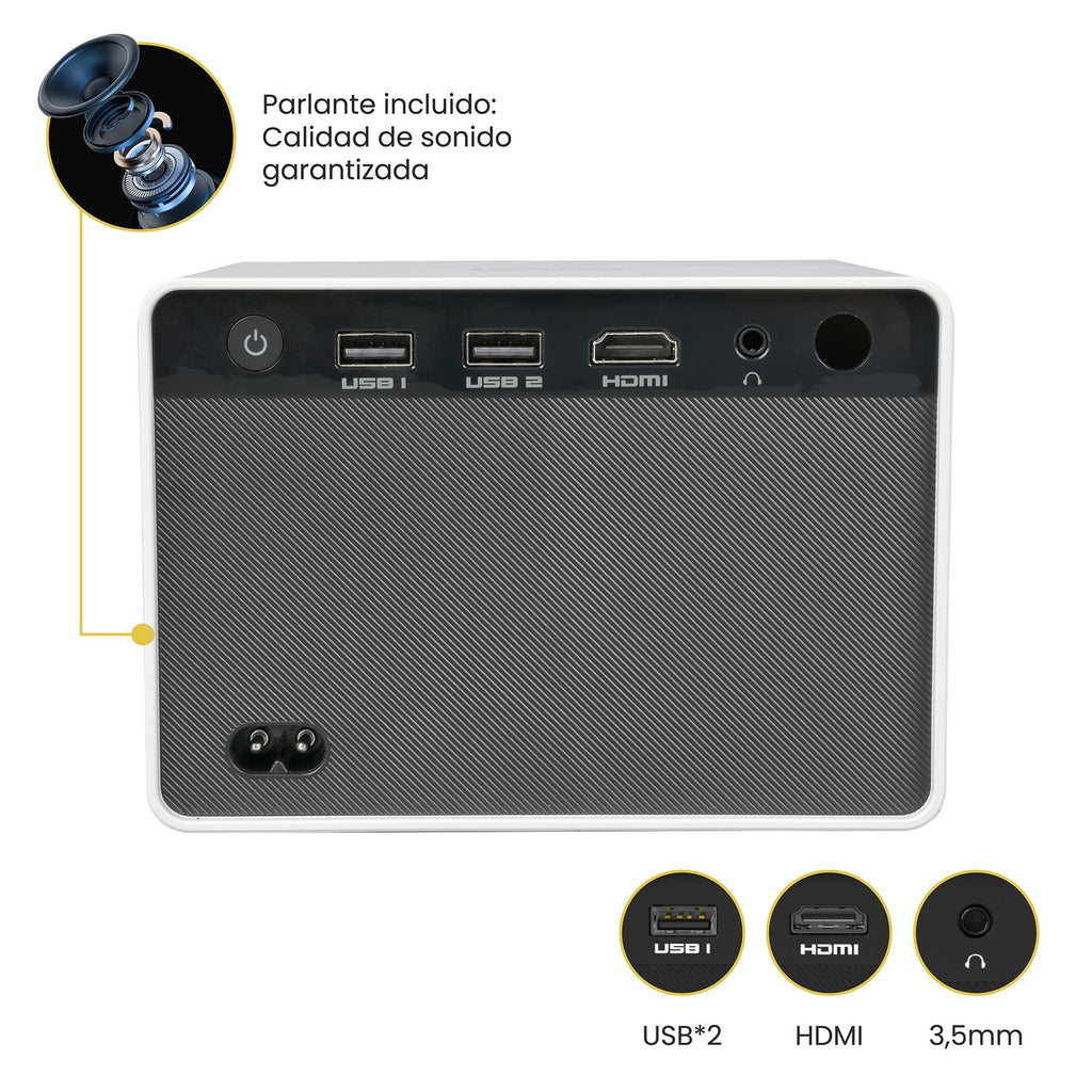 Proyector Portatil Mini Halo 9000lm Bluetooth HD LEVO — foto 5