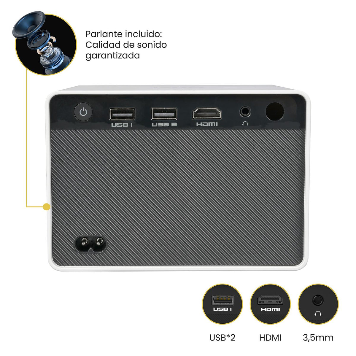 Proyector Portatil Mini Halo 9000lm Bluetooth HD LEVO — foto 5