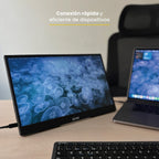 LEVO NexView 15.6 — monitor conectado a notebook por USB-C como segunda pantalla