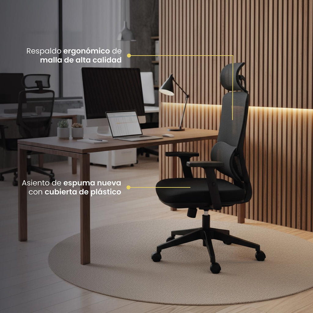 LEVO Silla Escritorio Ergonómica Ergotech — vista completa lateral