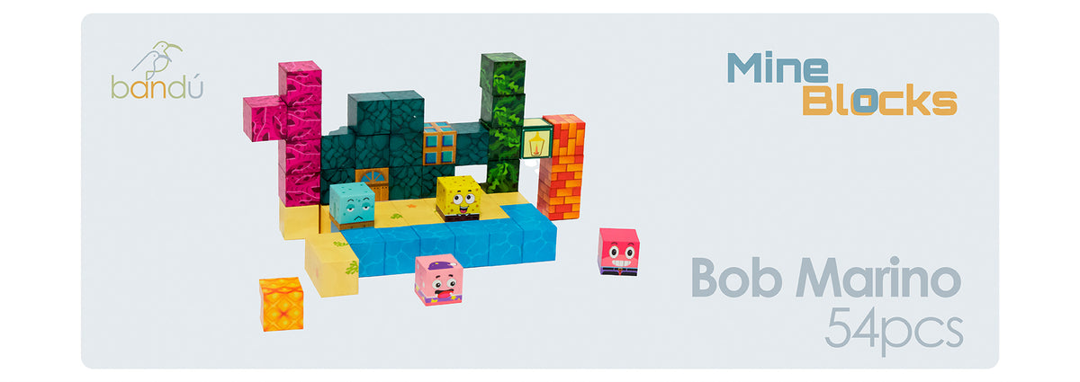 Juego Bloques Magnéticos 54pcs MineBlocks Bob Marino Bandú