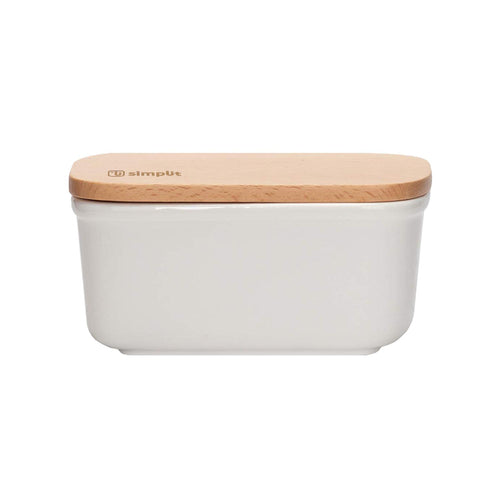 Mantequillero de Cerámica Tapa Bamboo 300 ml Simplit — foto 2