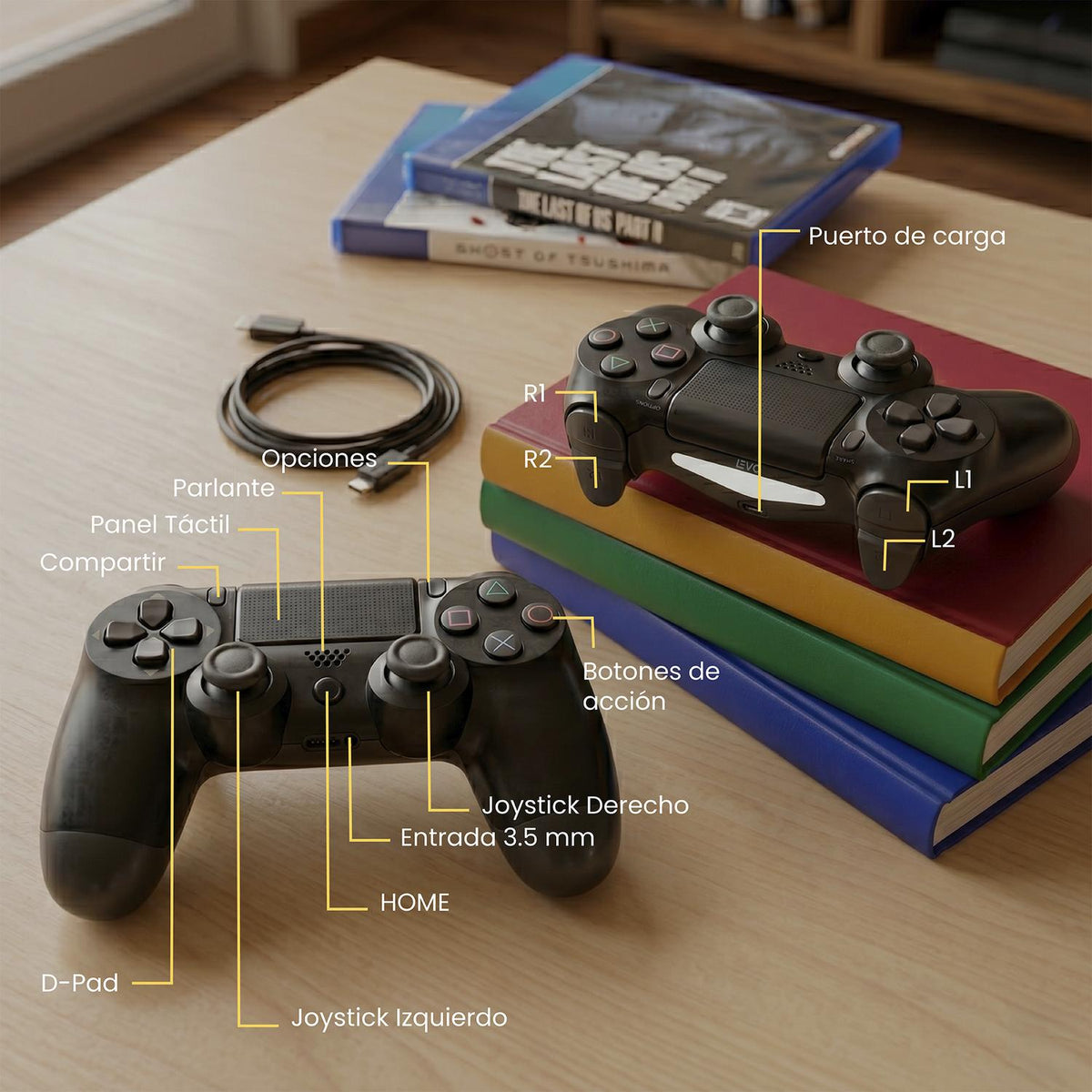 Control Joystick Inalámbrico compatible con PS4 Negro Levo — foto 7