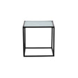 Mesa Metal Negro Vidrio 35x35cm fondo blanco packshot - DAY Francia