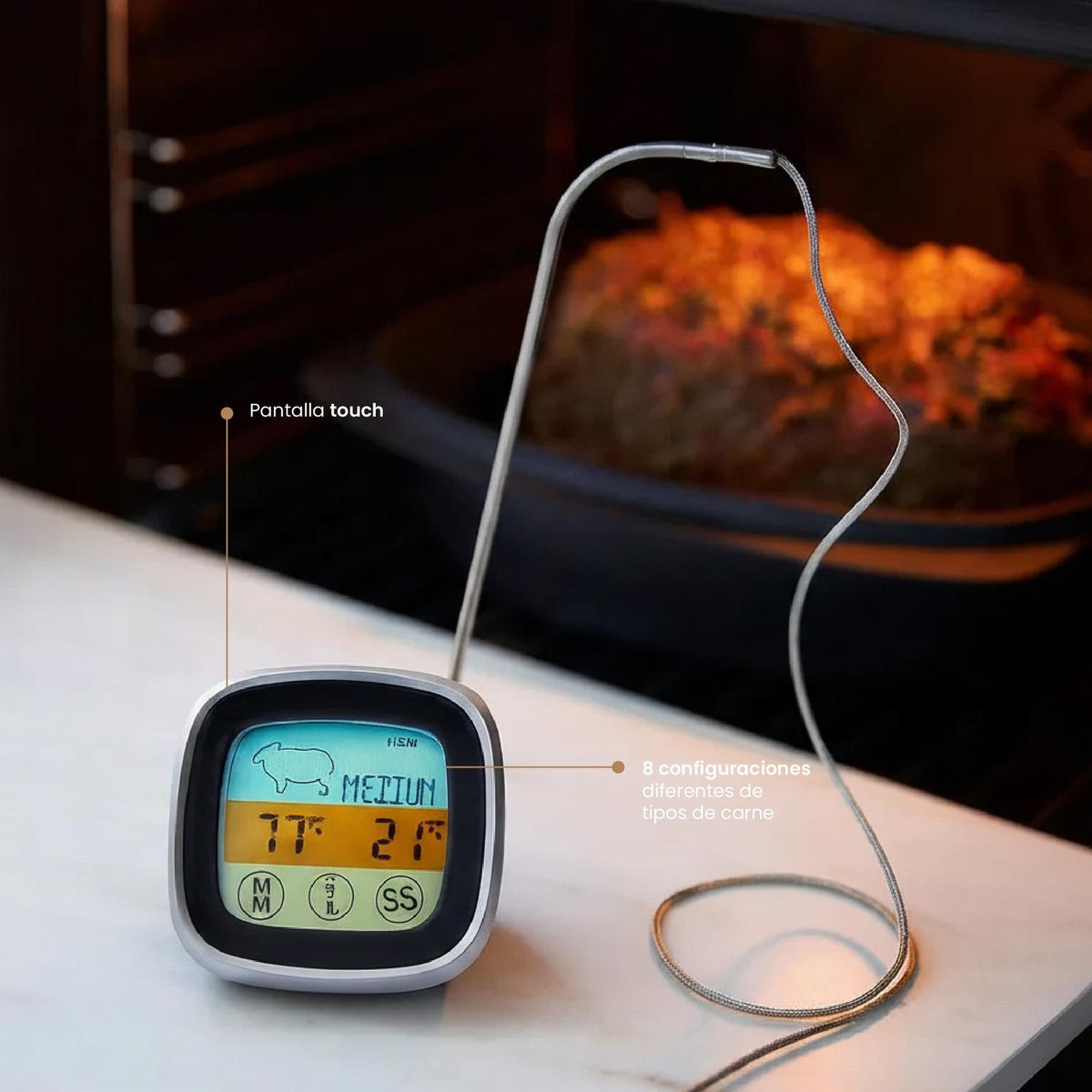 Termometro Inalámbrico Digital Con Sonda Para Carnes Dangrill — foto 3