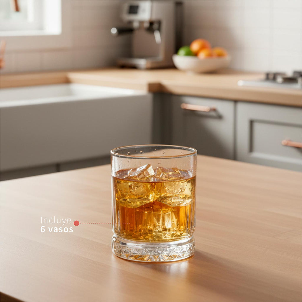 Set 6 Vasos Cortos 380ml Vidrio Ginebra Simplit — foto 7