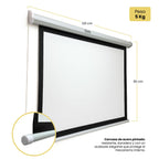 LEVO Telón Eléctrico 60 pulgadas — infografía especificaciones y dimensiones 120x90 cm