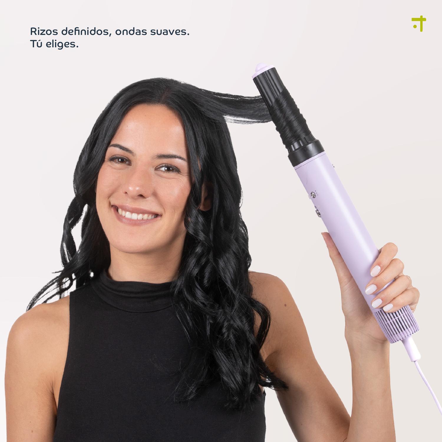T-Care Multistyler — cinco accesorios intercambiables desplegados sobre fondo blanco