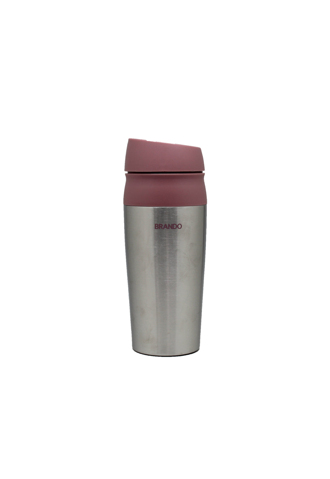 Termo Mug Botón Dispensador Antiderrame 450ml Rosa Brando
