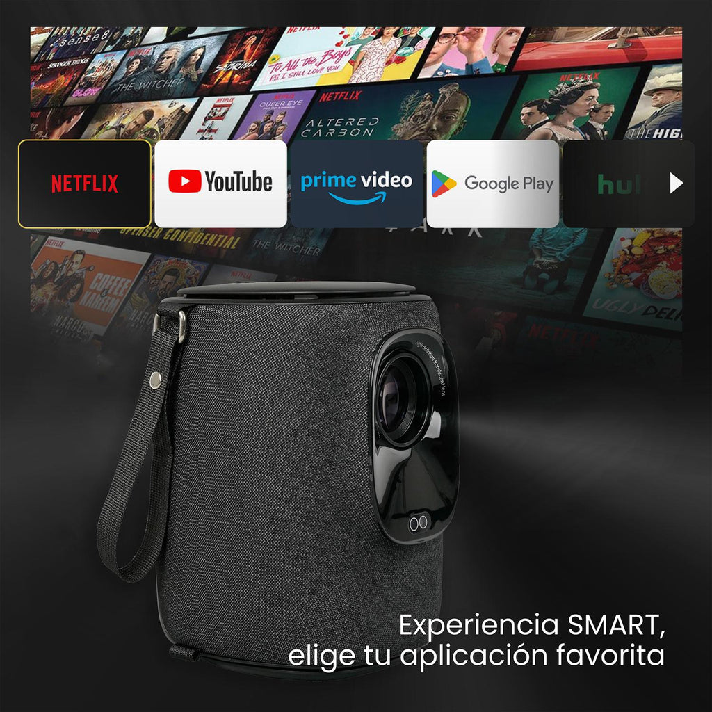 LEVO Proyector Nova — vista posterior con puertos HDMI, USB y salida de audio