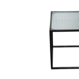 Mesa Metal Negro Vidrio 35x35cm detalle acabado - DAY Francia