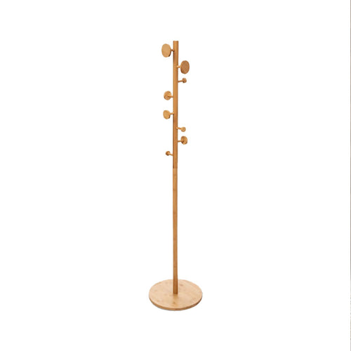Perchero de bambú 8 ganchos Atmosphera, 38 × 175 cm, en uso
