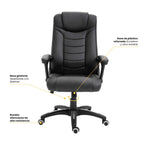 LEVO Silla Comfort — base nylon negra con ruedas y palanca de altura, detalle