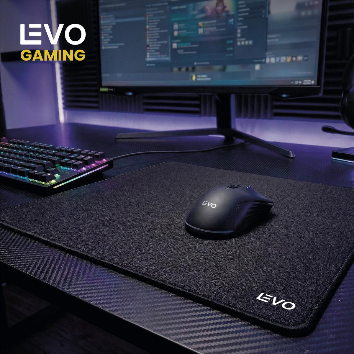 Mousepad Battlemat L 45x40 cm Antideslizante Negro LEVO — foto 7