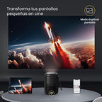 LEVO Proyector Nova — lifestyle proyectando Netflix en sala familiar