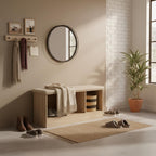 Banca Madera Mix 5Five en entrada hogar decorada — lifestyle CGI — 5Five Francia