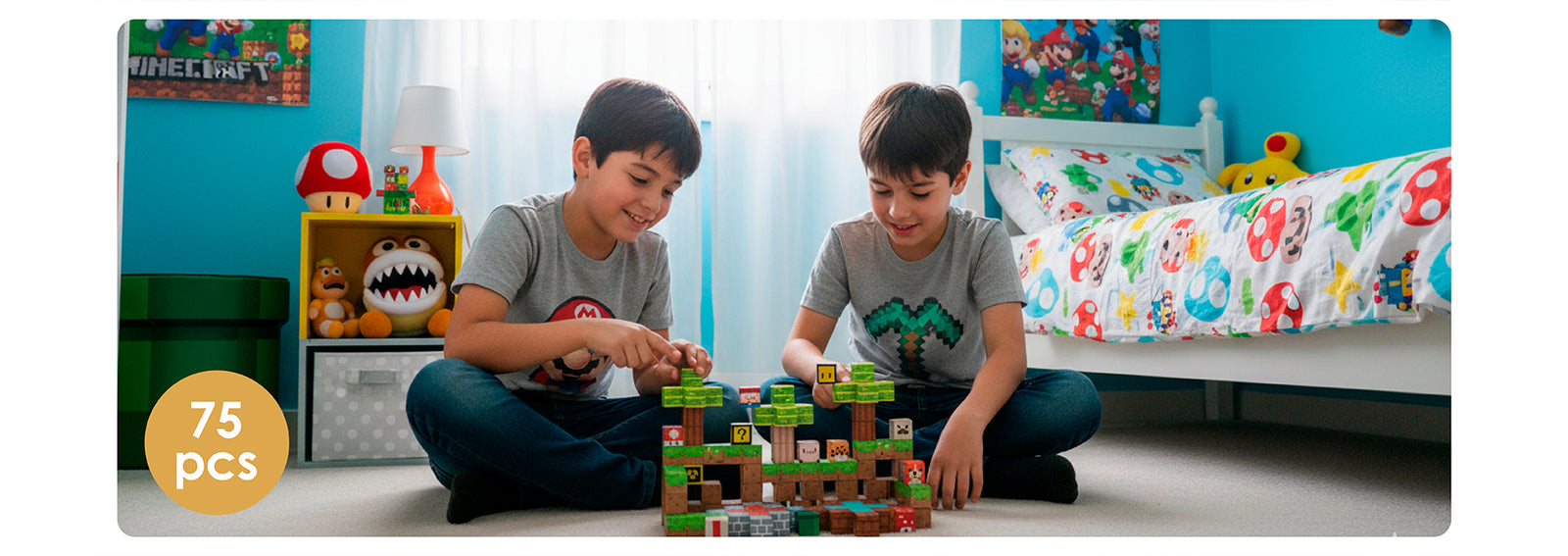 ⁠Juego Bloques Magnéticos 75pcs MineBlocks Mundo Bandú