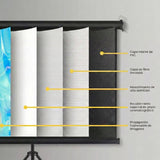 LEVO Telón negro 60 pulgadas — infografía dimensiones 120 x 90 cm