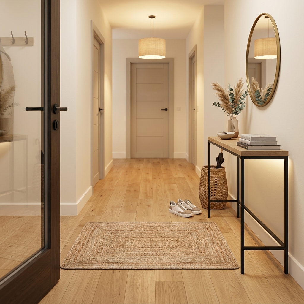Alfombra Yute Natural 60x90cm en espacio acogedor - Atmosphera Francia