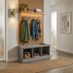 Banca Madera Mix Gris 105x50cm en living moderno - 5Five Francia