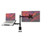 LEVO Soporte Brazo Doble Monitor Notebook negro soporte brazo doble para 2 monitores con clamp articulado