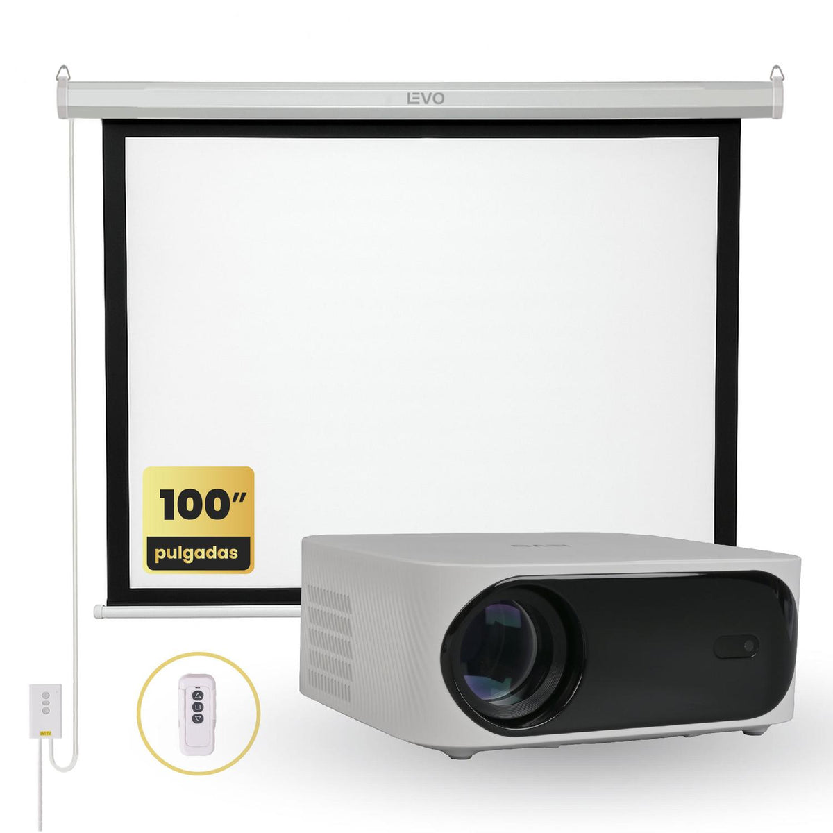 Proyector Portátil Orion 12000lm + Telón Eléctrico 100" LEVO — foto 5