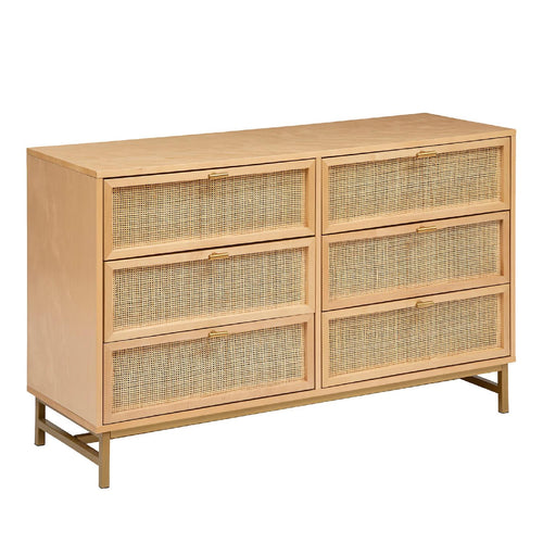 Cómoda doble de ratán 6 cajones Atmosphera, 120 × 40 × 74,5 cm, vista del producto