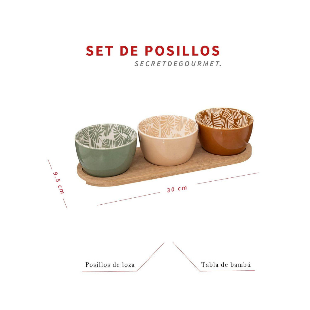 Set de Aperitivo con 3 Posillos y Tabla de Bamboo SecretDeGourmet — foto 5